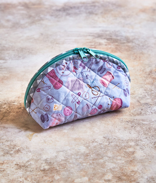 Small Dumpling Zippered Pouch | Mini Makeup Bag | Earbud & Lip Balm Case | Sewing Essentials