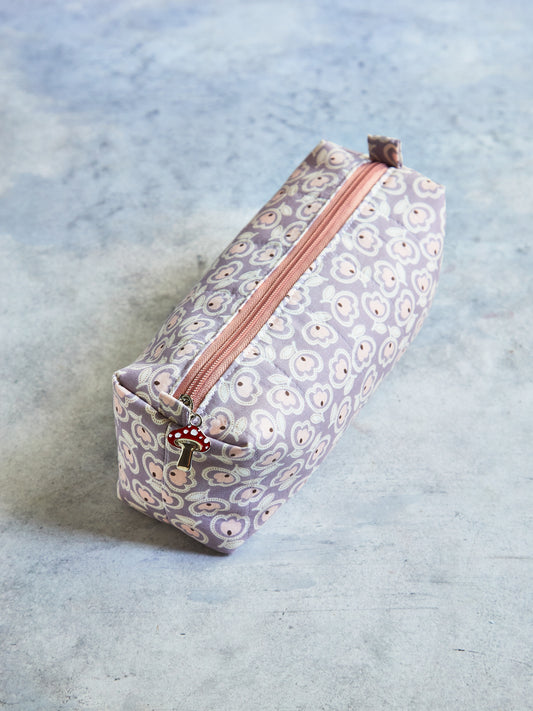 The Everything Bag! Quilted Cotton Boxed Pouch – Makeup / Nails/ Projects/ Toiletries / Tech Cord Organizer