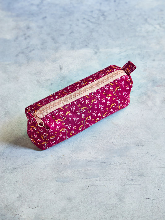 The Everything Bag! Quilted Cotton Boxed Pouch – Makeup / Nails/ Projects/ Toiletries / Tech Cord Organizer