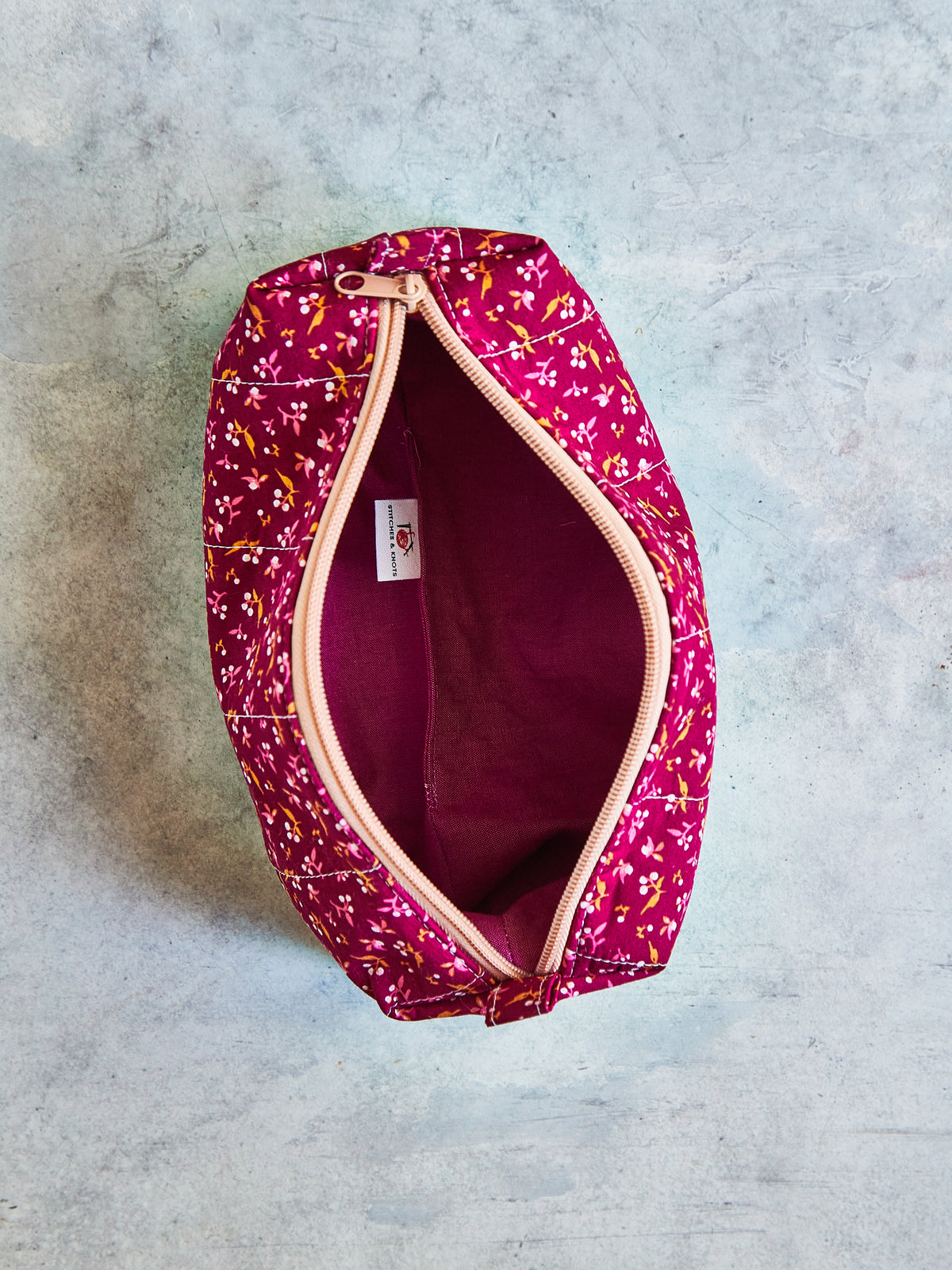 The Everything Bag! Quilted Cotton Boxed Pouch – Makeup / Nails/ Projects/ Toiletries / Tech Cord Organizer
