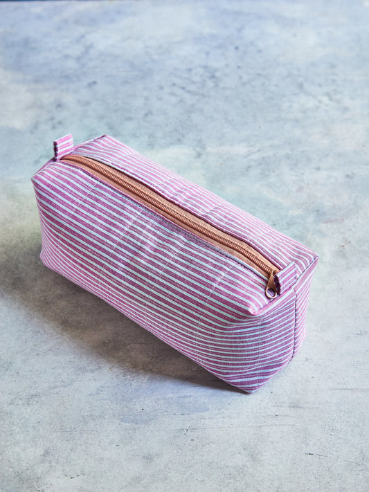 The Everything Bag! Quilted Cotton Boxed Pouch – Makeup / Nails/ Projects/ Toiletries / Tech Cord Organizer