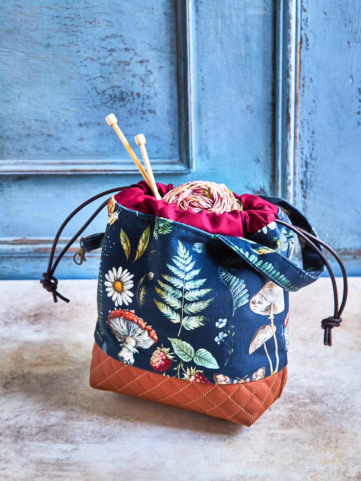 Handmade Drawstring Project Bag | Knitting & Crochet Tote | Yarn Storage Bag | Gift for Makers