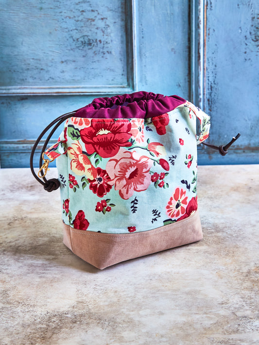 Handmade Drawstring Project Bag | Knitting & Crochet Tote | Yarn Storage Bag | Gift for Makers