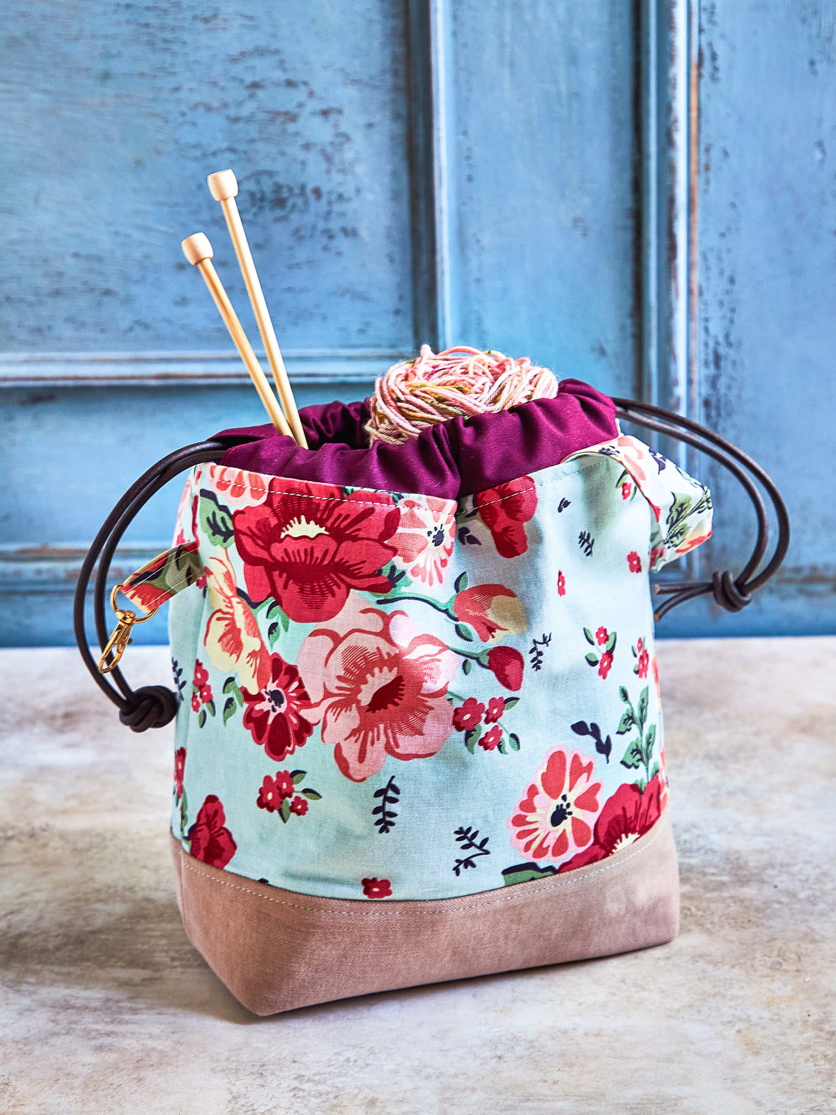 Handmade Drawstring Project Bag | Knitting & Crochet Tote | Yarn Storage Bag | Gift for Makers