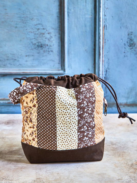Handmade Drawstring Project Bag | Knitting & Crochet Tote | Yarn Storage Bag | Gift for Makers