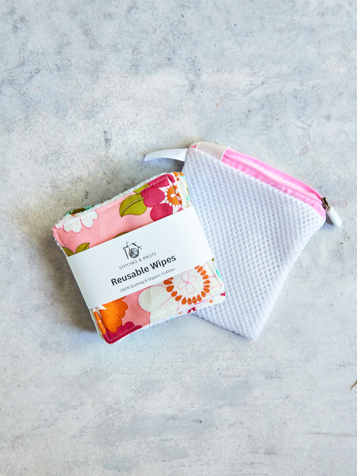 Set of 8 Reusable Facial Cleansing Pads.  Eco Friendly Soft Microfiber Fleece And Cotton. Machine Washable. Mesh Laundry Bag Included.