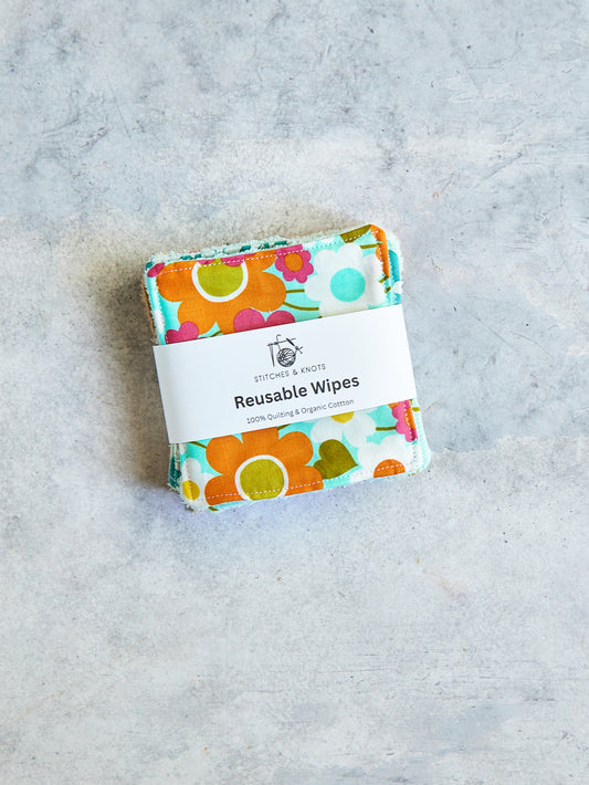 Set of 8 Reusable Facial Cleansing Pads.  Eco Friendly Soft Microfiber Fleece And Cotton. Machine Washable. Mesh Laundry Bag Included.