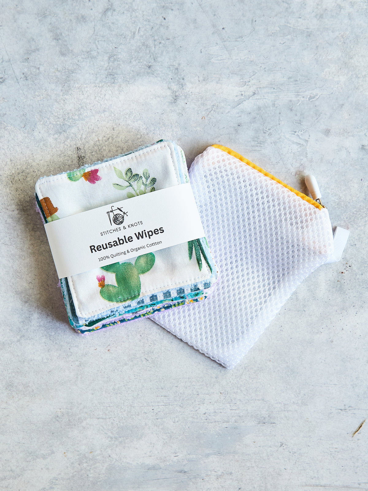 Set of 8 Reusable Facial Cleansing Pads.  Eco Friendly Soft Microfiber Fleece And Cotton. Machine Washable. Mesh Laundry Bag Included.