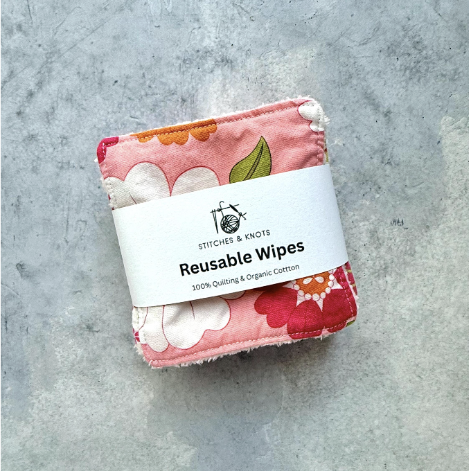 Set of 8 Reusable Facial Cleansing Pads.  Eco Friendly Soft Microfiber Fleece And Cotton. Machine Washable. Mesh Laundry Bag Included.