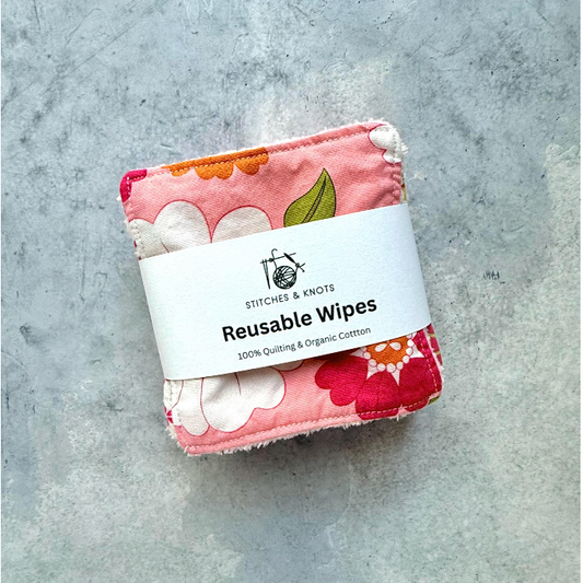 Set of 8 Reusable Facial Cleansing Pads.  Eco Friendly Soft Microfiber Fleece And Cotton. Machine Washable. Mesh Laundry Bag Included.